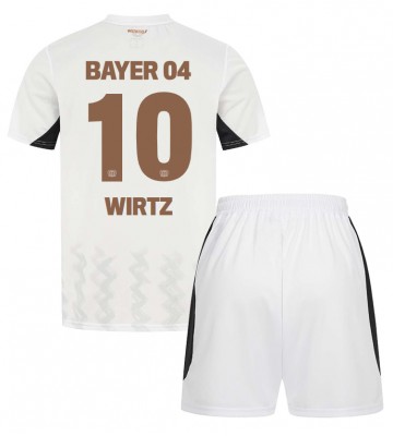 Bayer Leverkusen Florian Wirtz #10 Segunda Equipación Niños 2024-25 Manga Corta (+ Pantalones cortos)